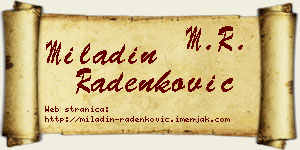 Miladin Radenković vizit kartica